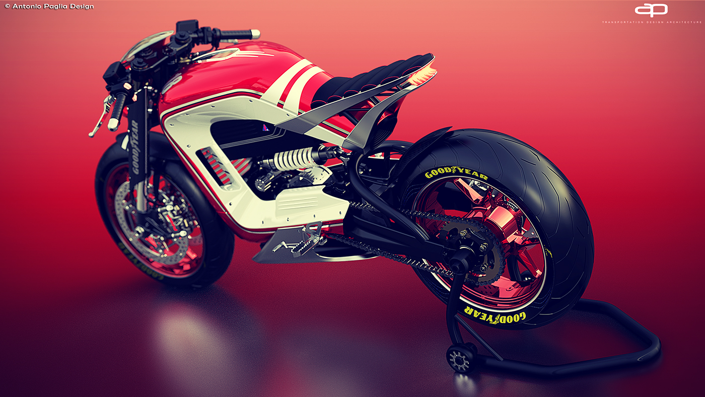 Retro style，Future design，motorcycle，locomotive，conceptual design，